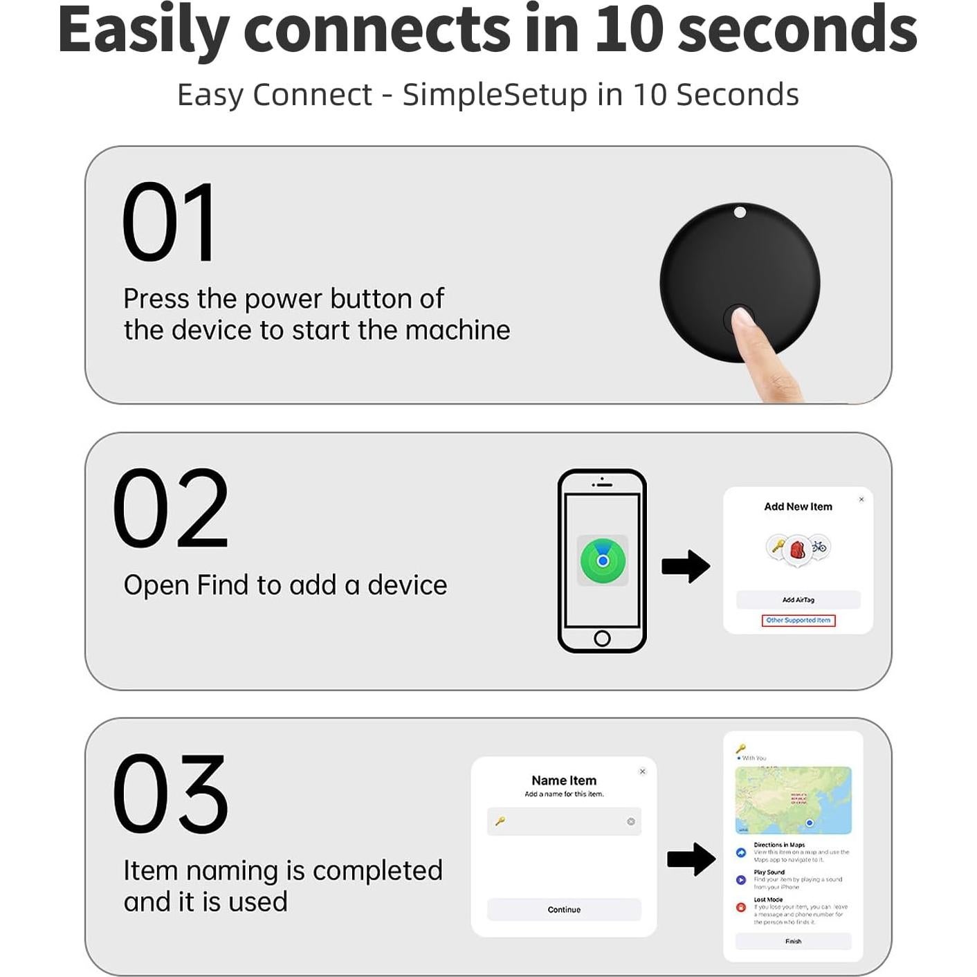 Air Tags Jocular 2 Pack Negro - Etiquetas Inteligentes Bluetooth