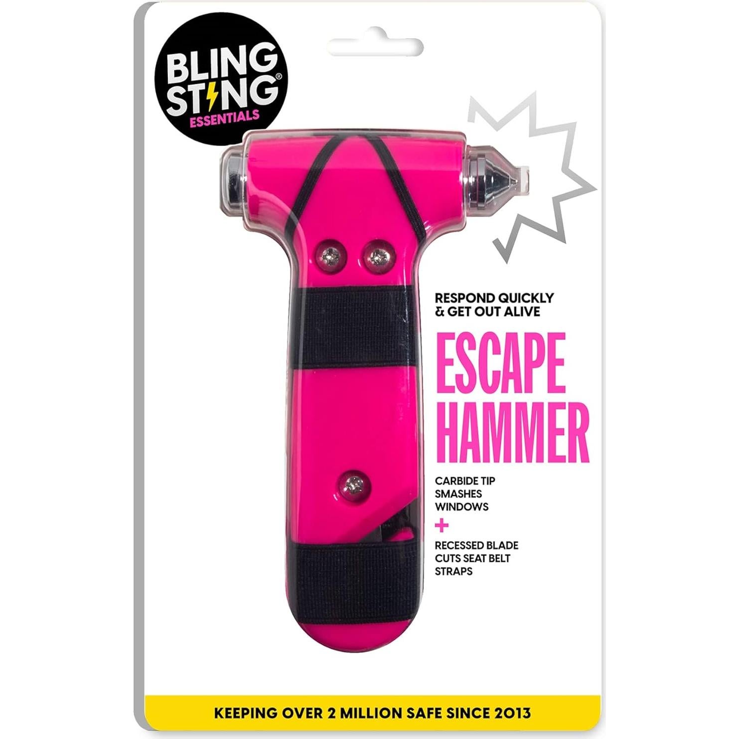 Martillo de Seguridad Rosa Blingsting - Escape Automotriz y Cortador