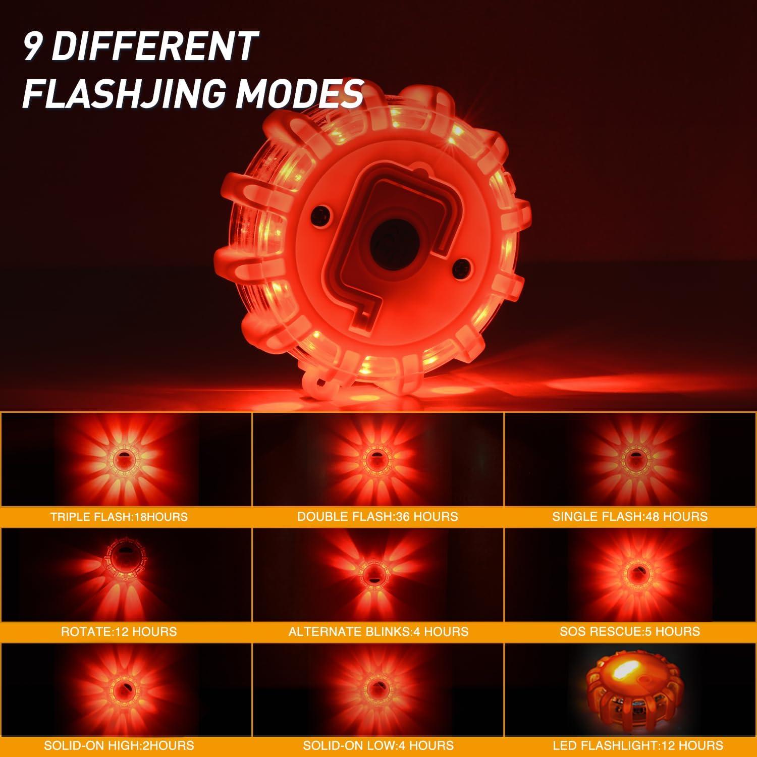 Luces de Emergencia LED Nilight 3 Piezas con Modos SOS