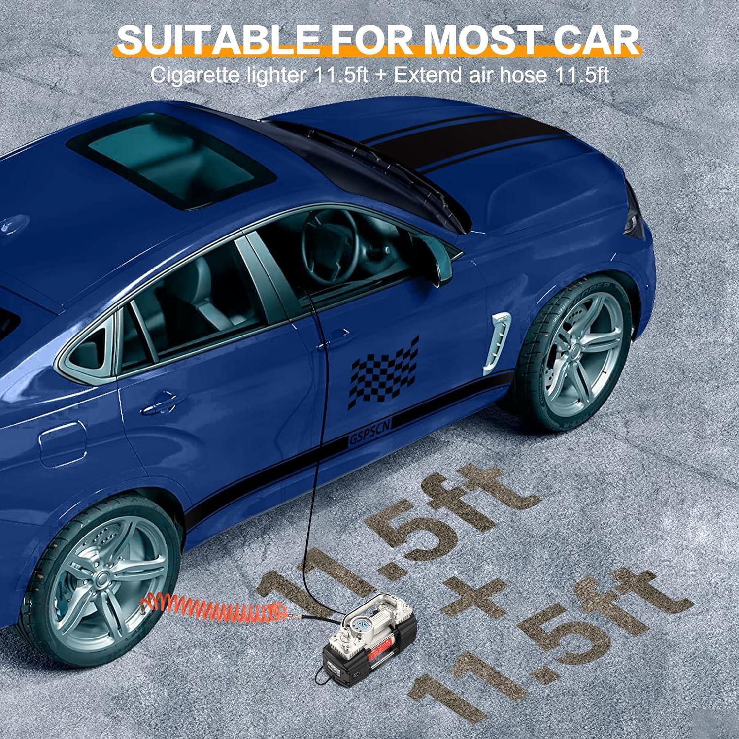 Compresor de Aire Digital GSPSCN 12V 240W Doble Cilindro 150PSI