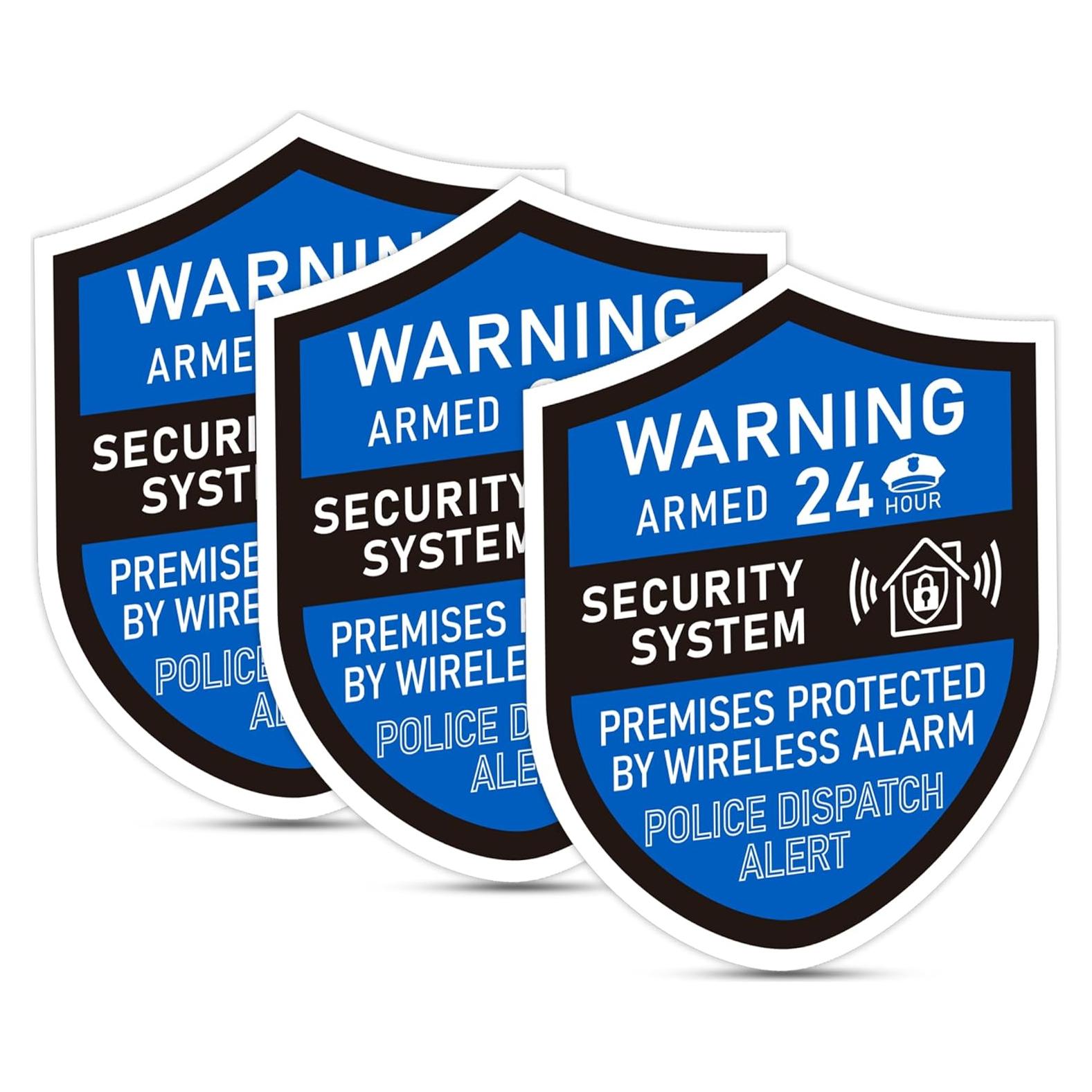 3 Piezas Señales de Alarma de Seguridad LUHIMO Vinilo 6x7 cm