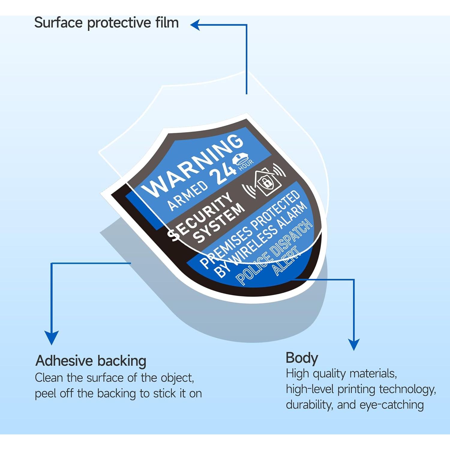 3 Piezas Señales de Alarma de Seguridad LUHIMO Vinilo 6x7 cm