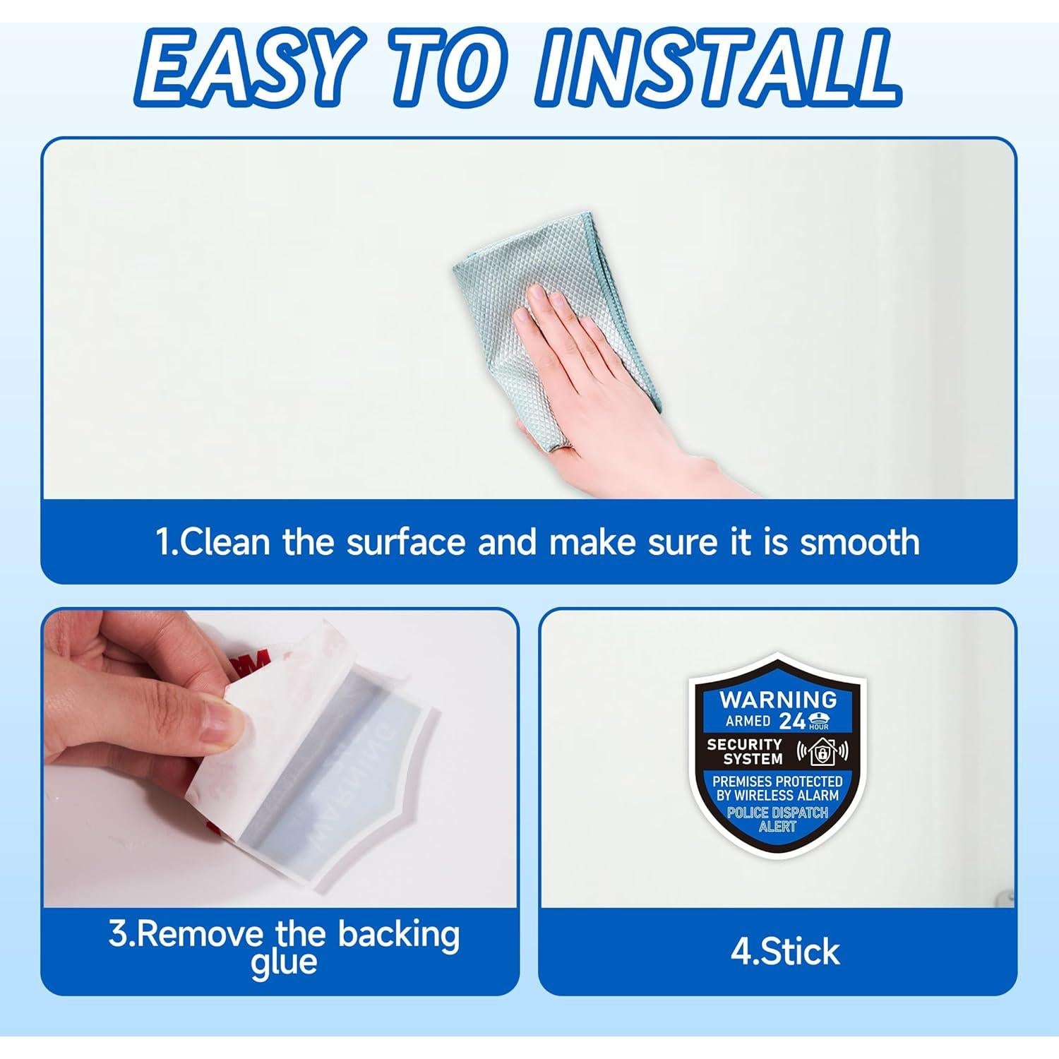 3 Piezas Señales de Alarma de Seguridad LUHIMO Vinilo 6x7 cm