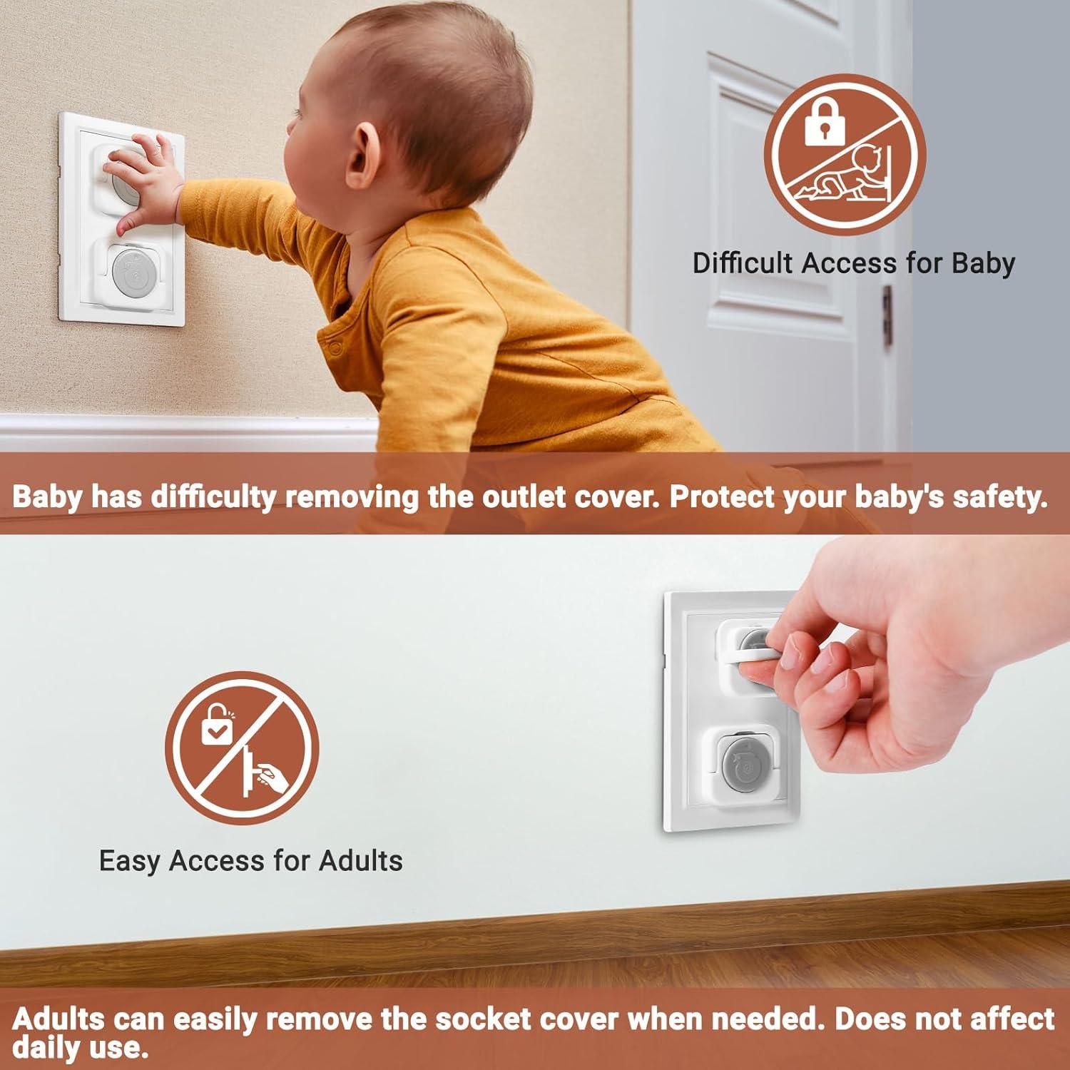 Cubiertas de Enchufe para Bebés 40 Piezas Gris Seguridad