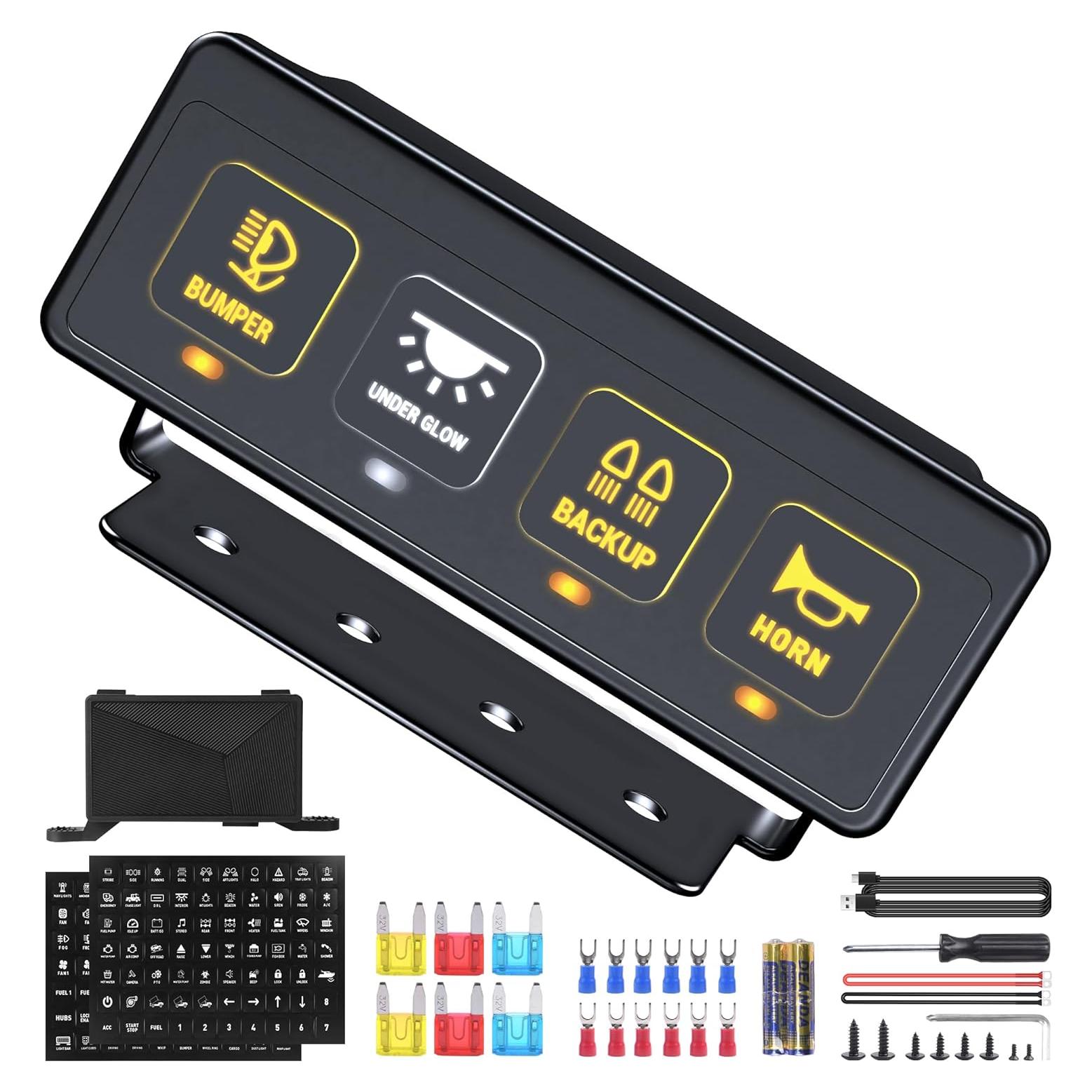 Panel de Interruptores Inalámbrico MNJ Motor 4 Gang Control Remoto