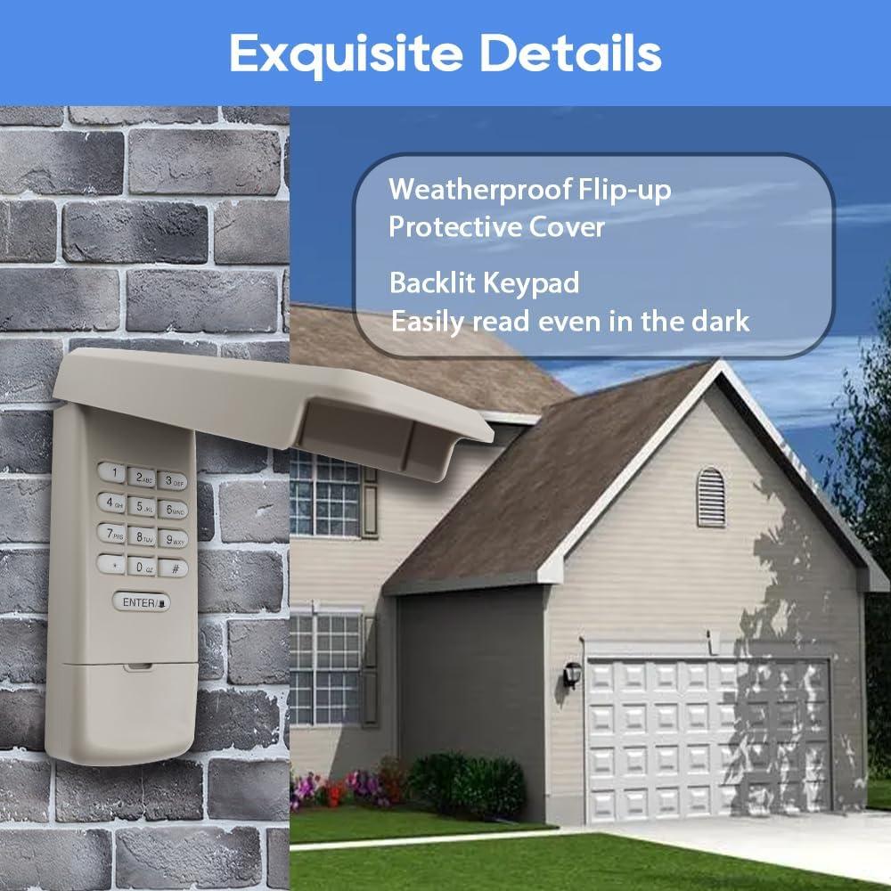 Teclado Inalámbrico para Puerta de Garaje JUSTHILLUP 877MAX