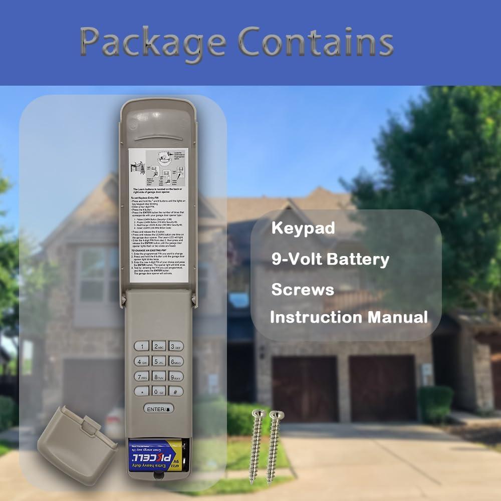Teclado Inalámbrico para Puerta de Garaje JUSTHILLUP 877MAX