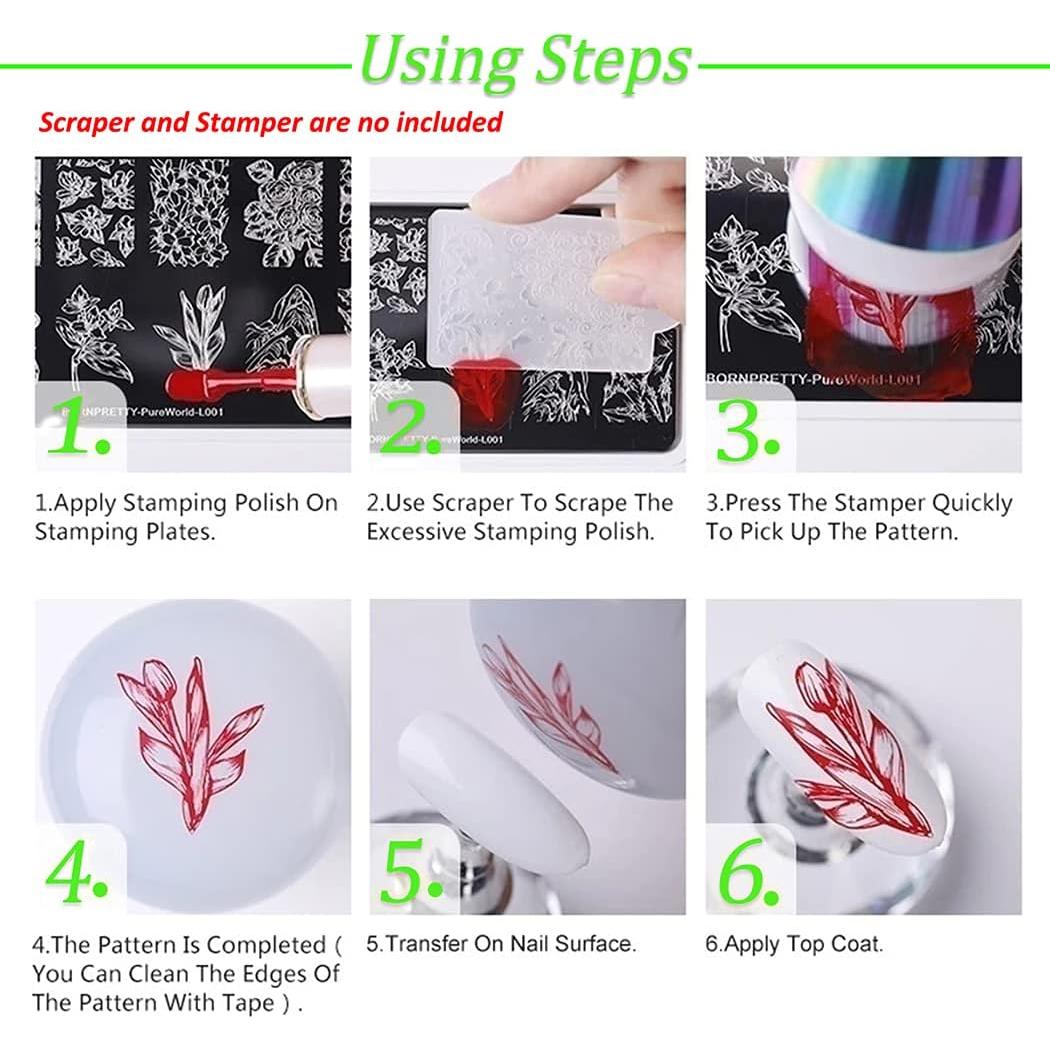 Placas de Estampado de Uñas Halloween JERCLITY 6 Pcs