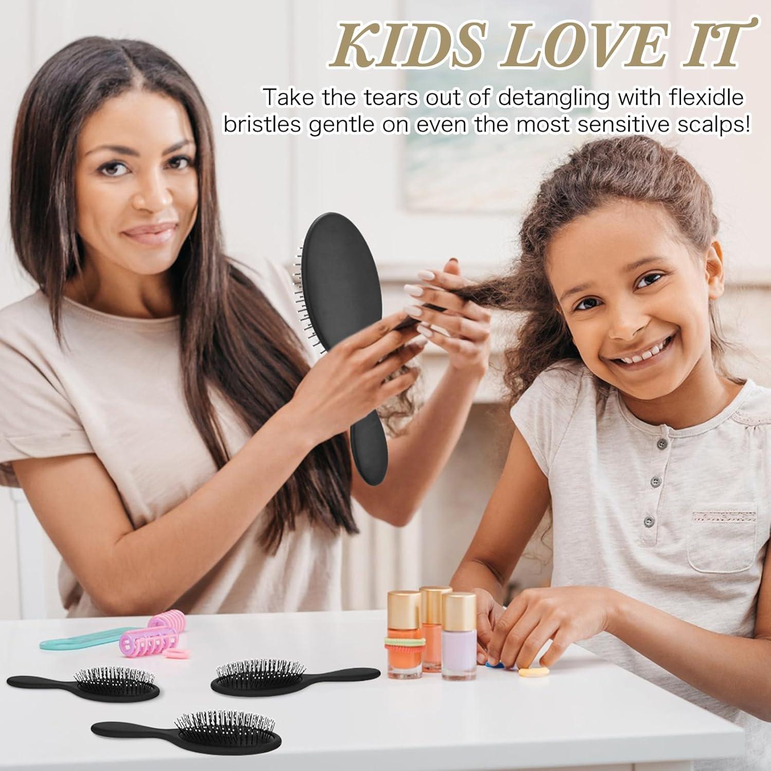 Nuenen 6 Pcs Cepillos Desenredantes para Cabello Negro