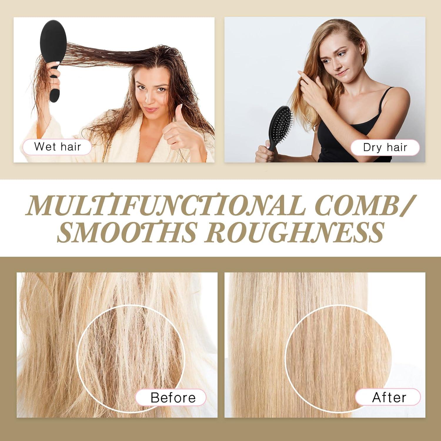 Nuenen 6 Pcs Cepillos Desenredantes para Cabello Negro