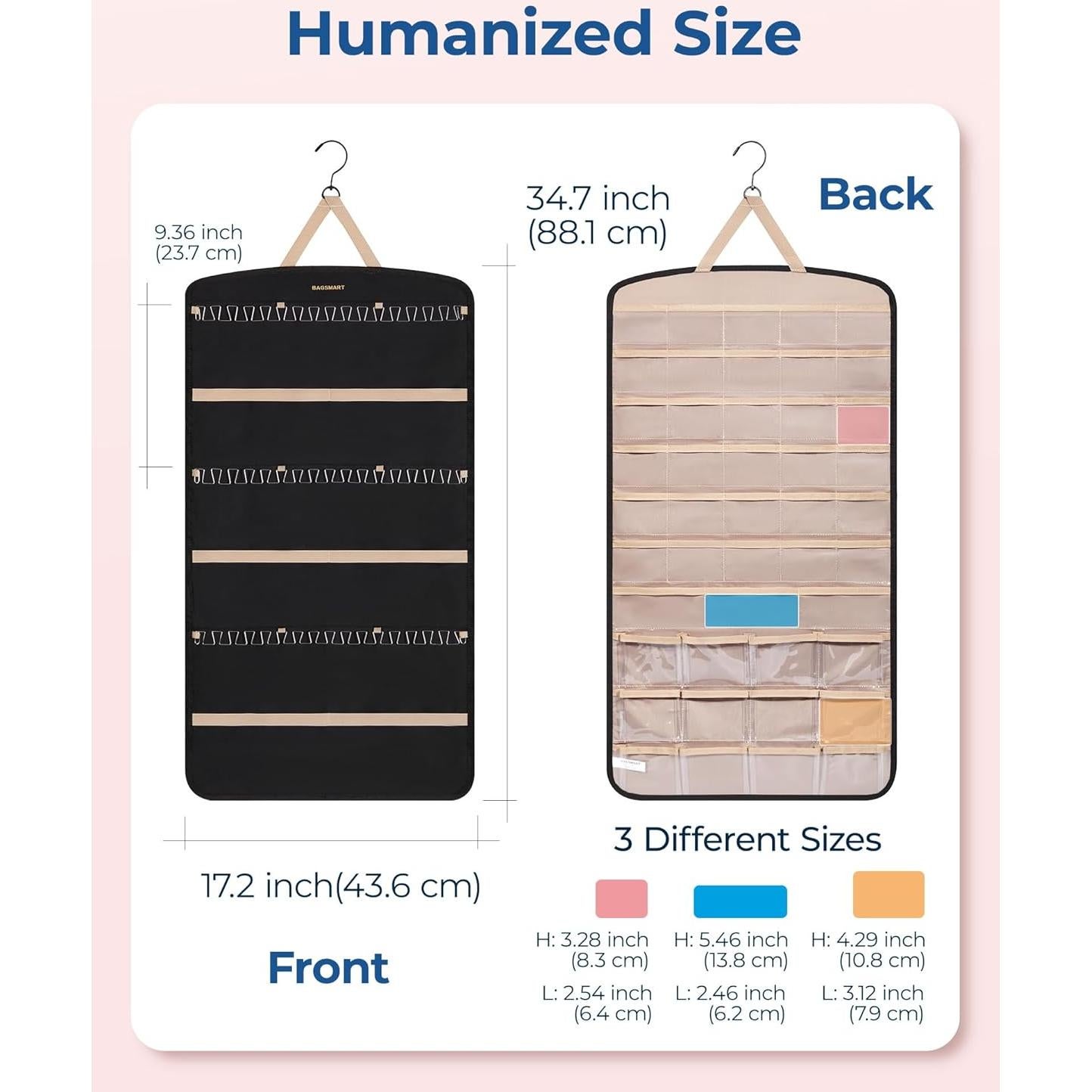 Organizador de Joyería Colgante BAGSMART Extra Grande Negro