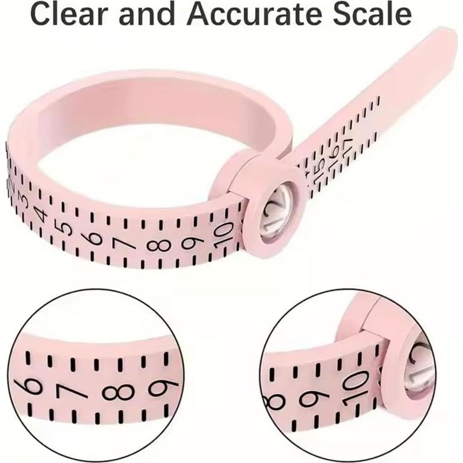 Ring Sizer Measuring Tool with Magnifier, Reusable Finger Size Measuring Tape with Magnified Glass, Jewelry Sizing Tools, Plastic Ring Sizer with Lens, US Code Circle (1)