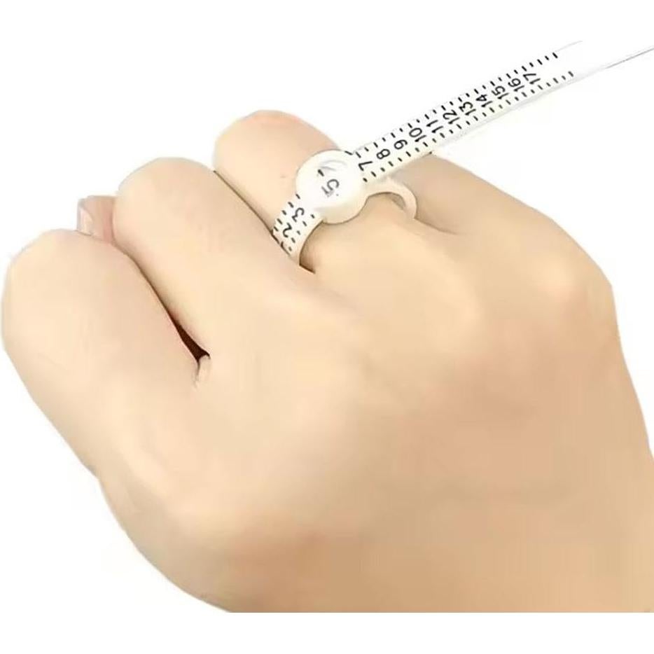 Ring Sizer Measuring Tool with Magnifier, Reusable Finger Size Measuring Tape with Magnified Glass, Jewelry Sizing Tools, Plastic Ring Sizer with Lens, US Code Circle (1)