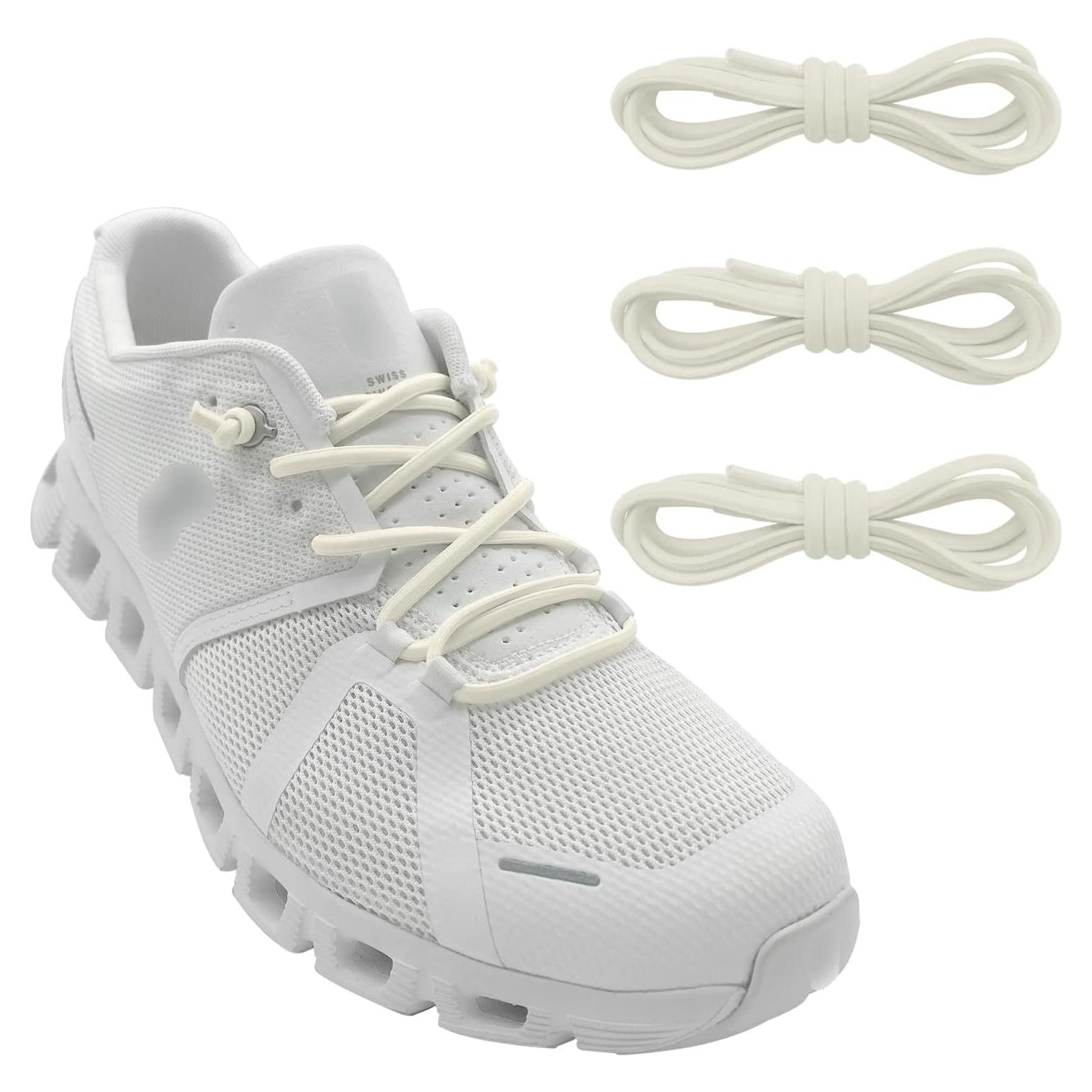 3 Pares de Cordones Elásticos Beige para Zapatillas de Correr