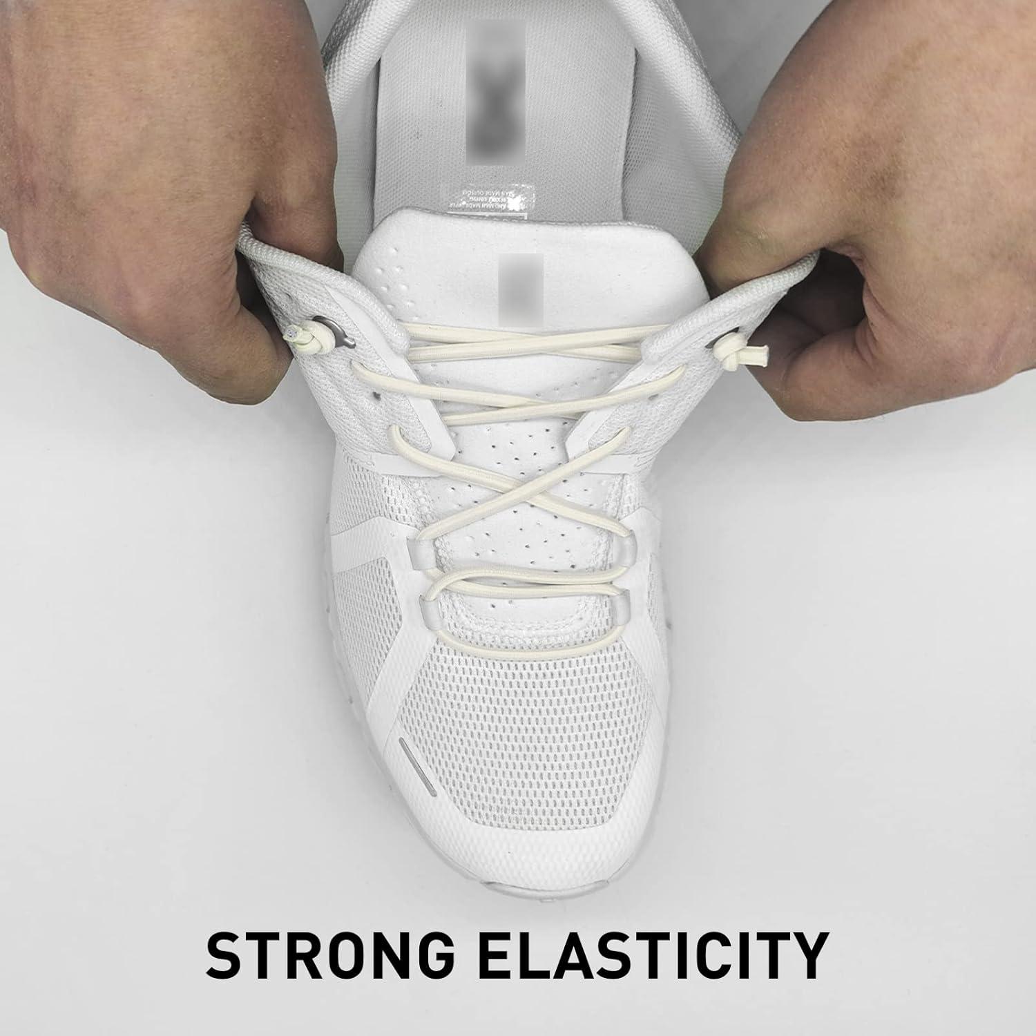 3 Pares de Cordones Elásticos Beige para Zapatillas de Correr