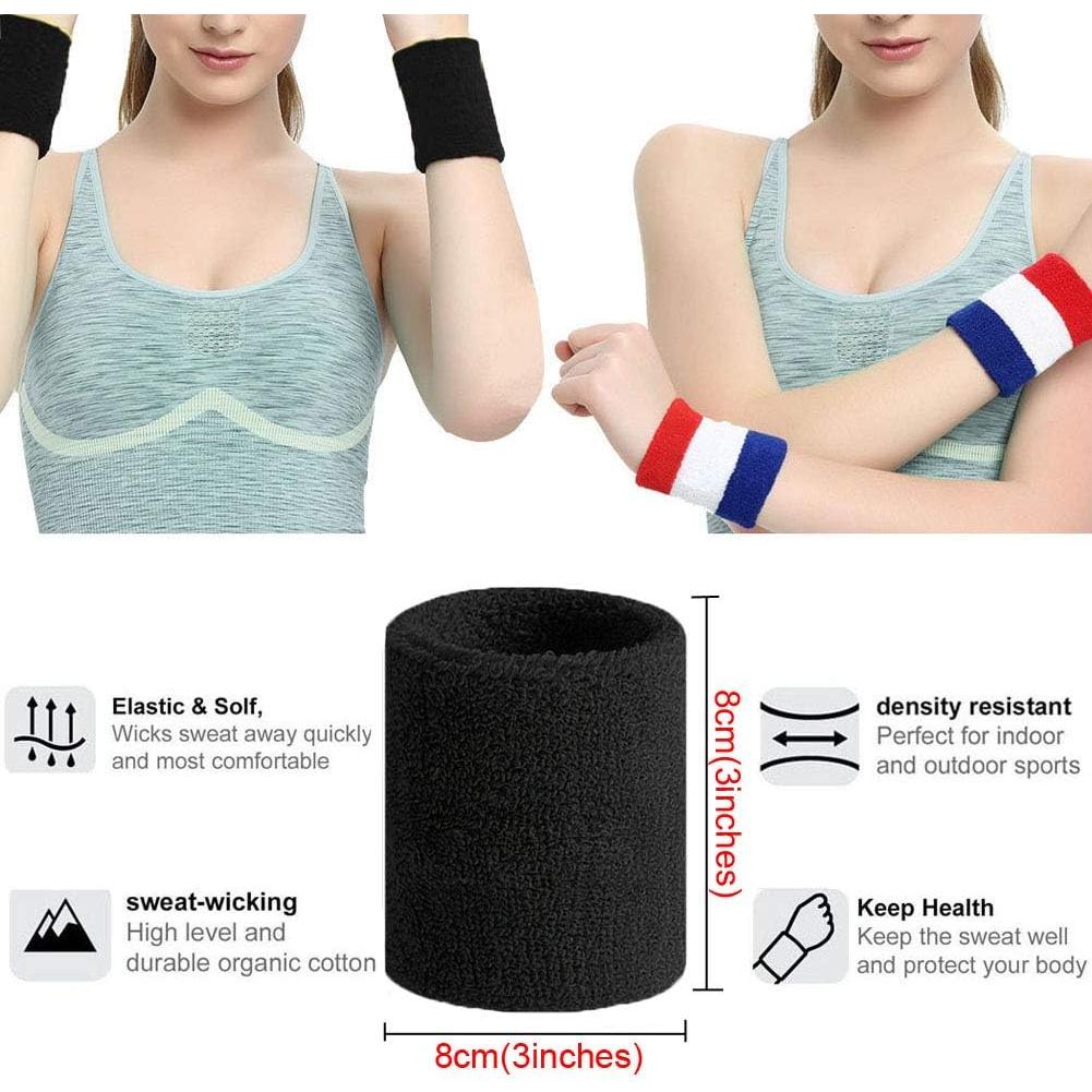 Muñequera de Toalla Gruesa HANERDUN Unisex 6 Piezas