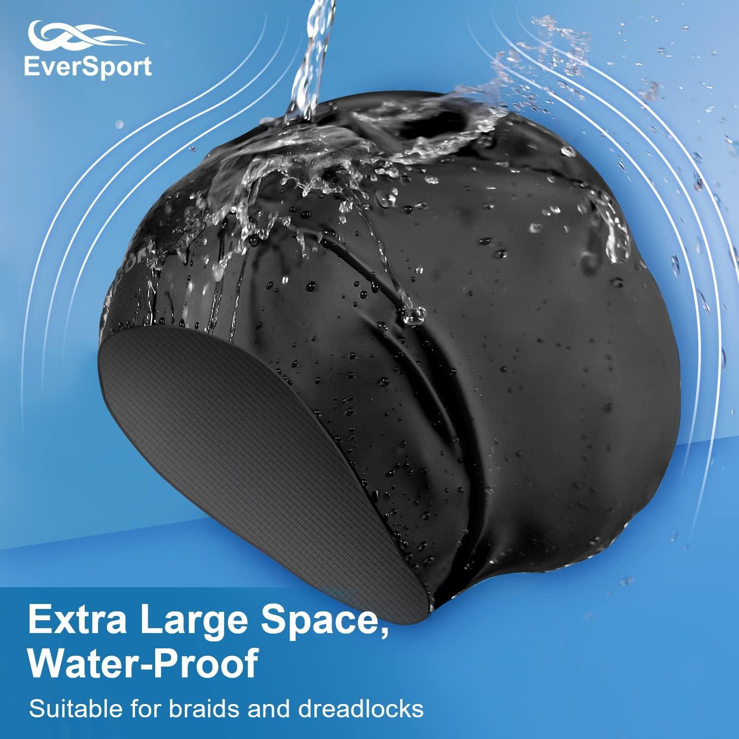 Gorro de natación grande EverSport de silicona para trenzas