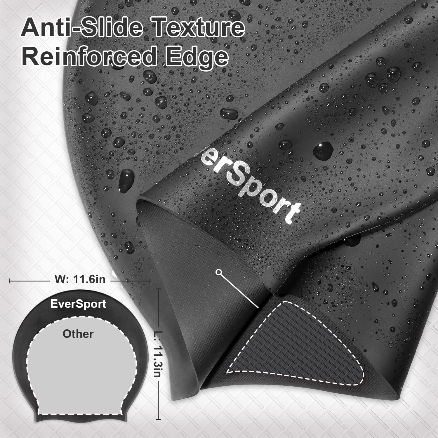 Gorro de natación grande EverSport de silicona para trenzas