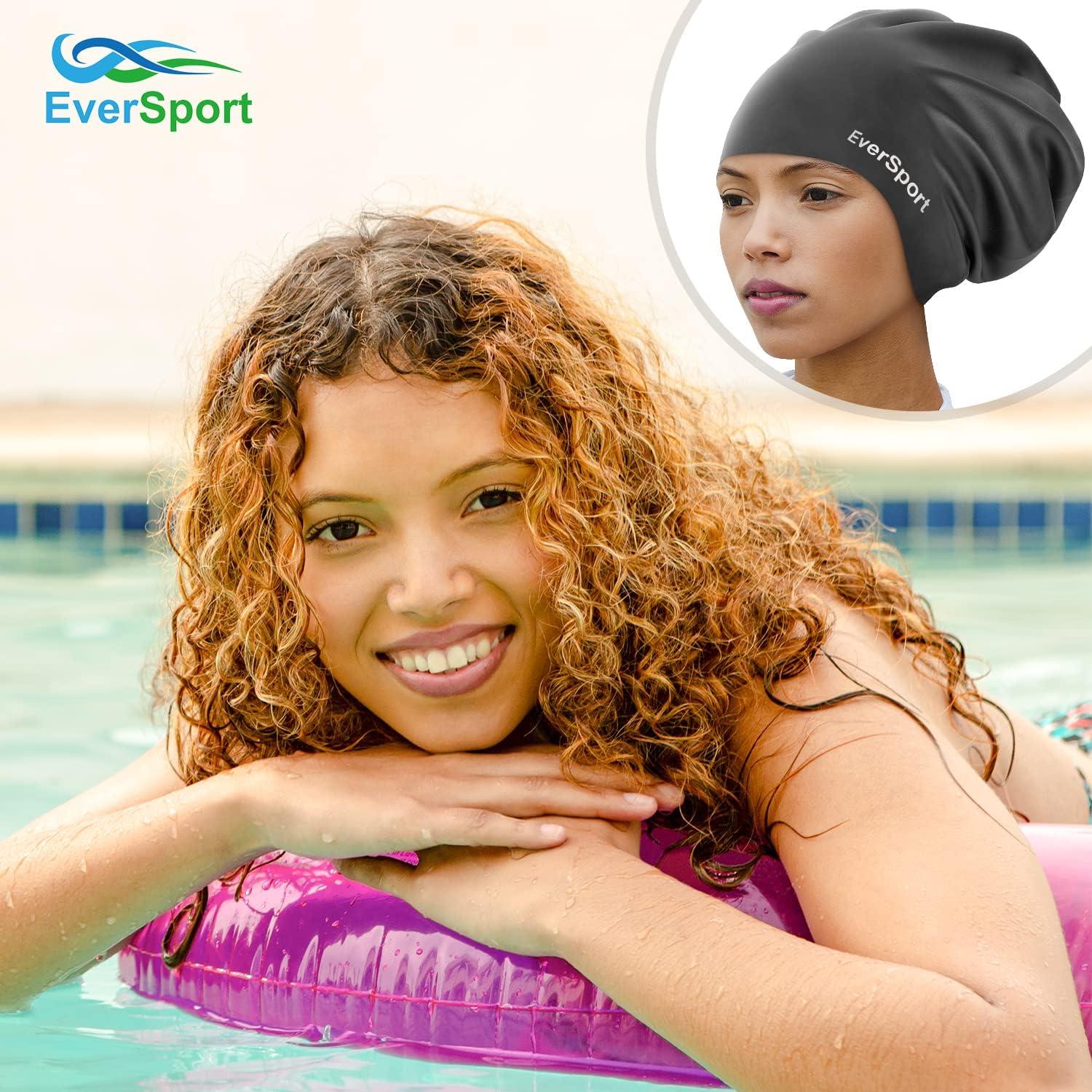 Gorro de natación grande EverSport de silicona para trenzas
