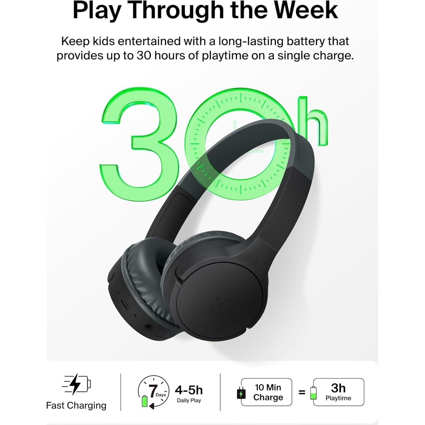 Auriculares Inalámbricos Belkin SoundForm Mini Niños - Negro