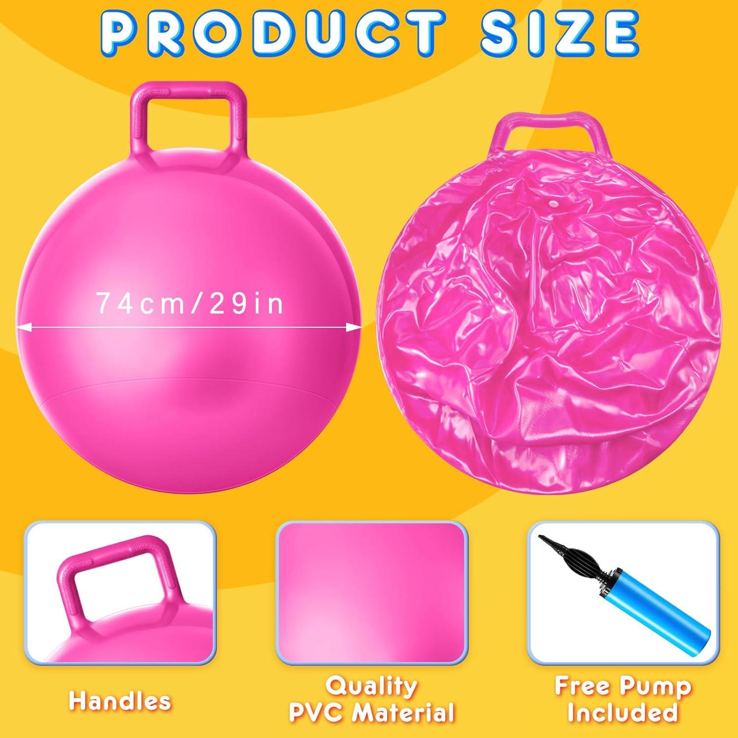 Pelotas Rebotadoras Lewtemi 3 Pcs 74 cm con Mango y Bomba