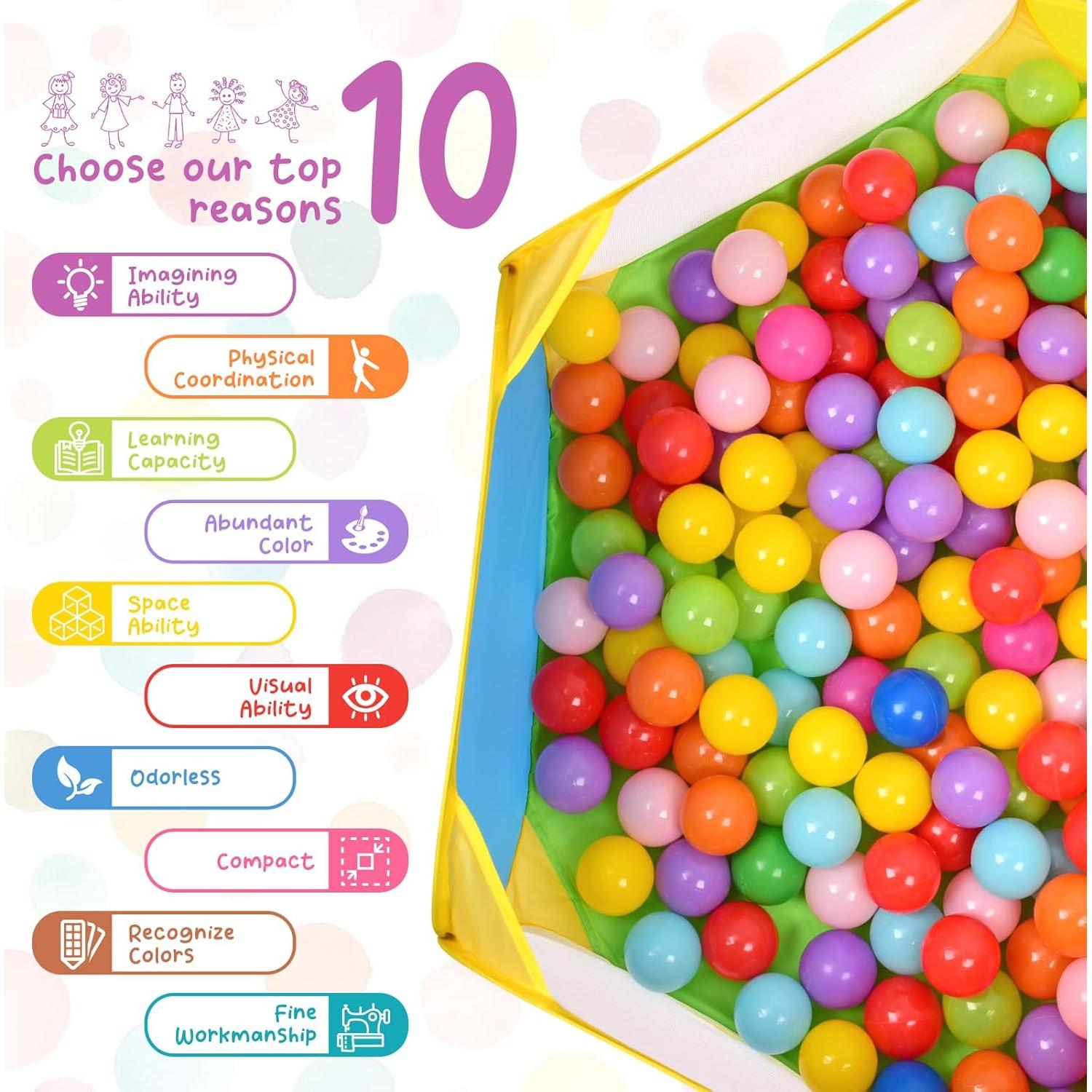 Pozo de Bolas Eocolz para Niños 100x100cm Interior Exterior