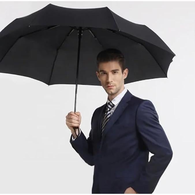 Paraguas Plegable Automático Noori Bros Negro Resistente al Viento