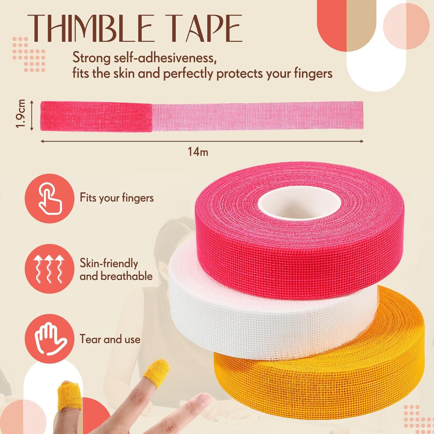 Cinta de Dedal Threlaco 3 Pack Protección para Coser