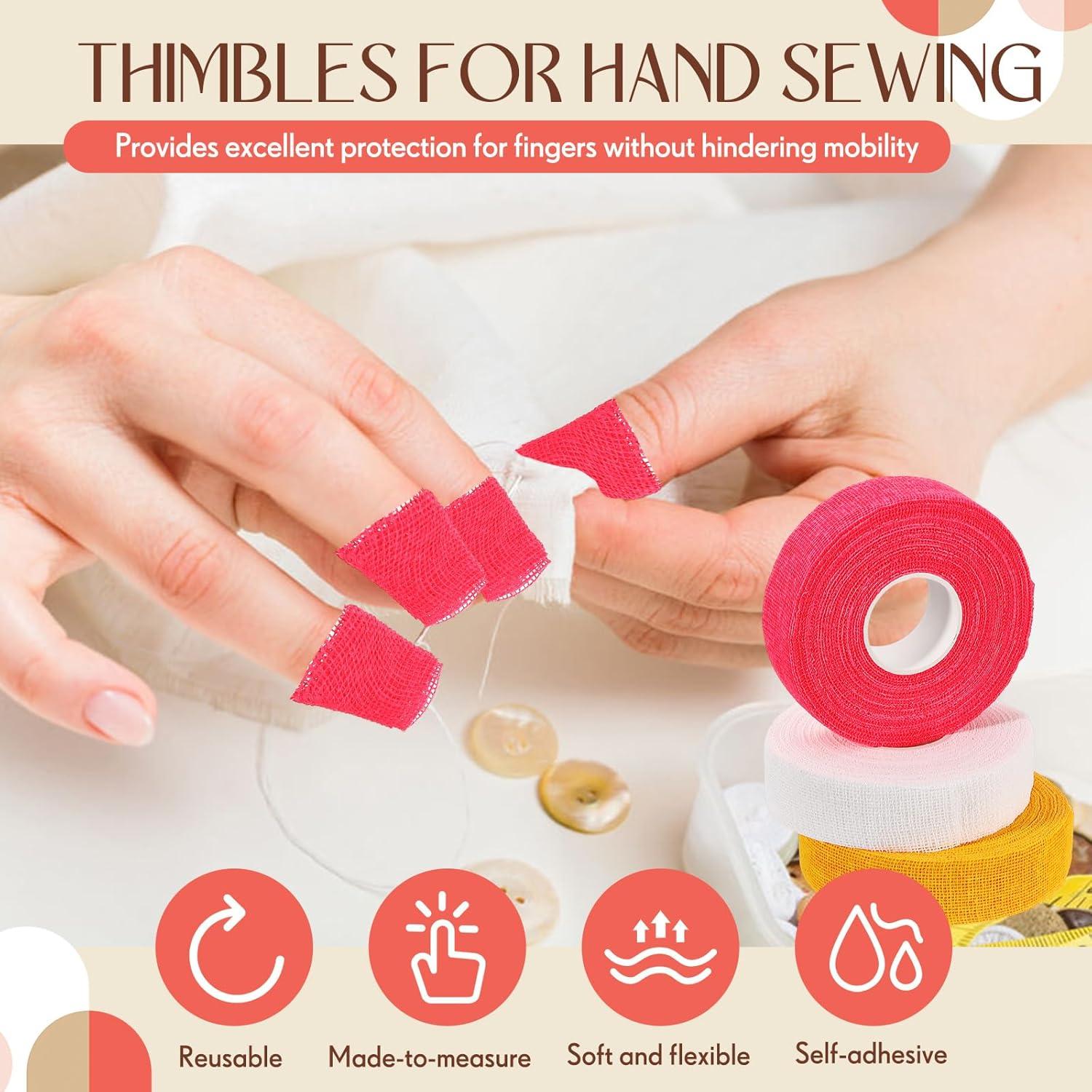 Cinta de Dedal Threlaco 3 Pack Protección para Coser