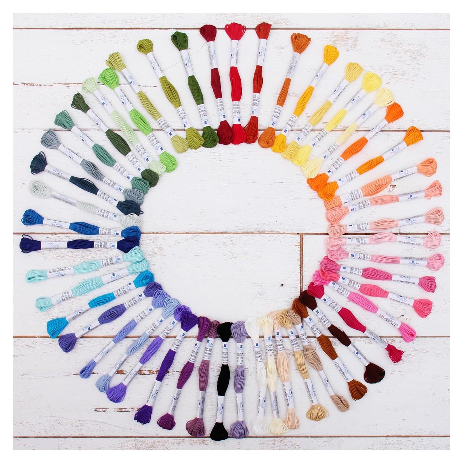 Kit de Hilo de Bordado 100% Algodón Egipcio ThreadArt 50 Colores