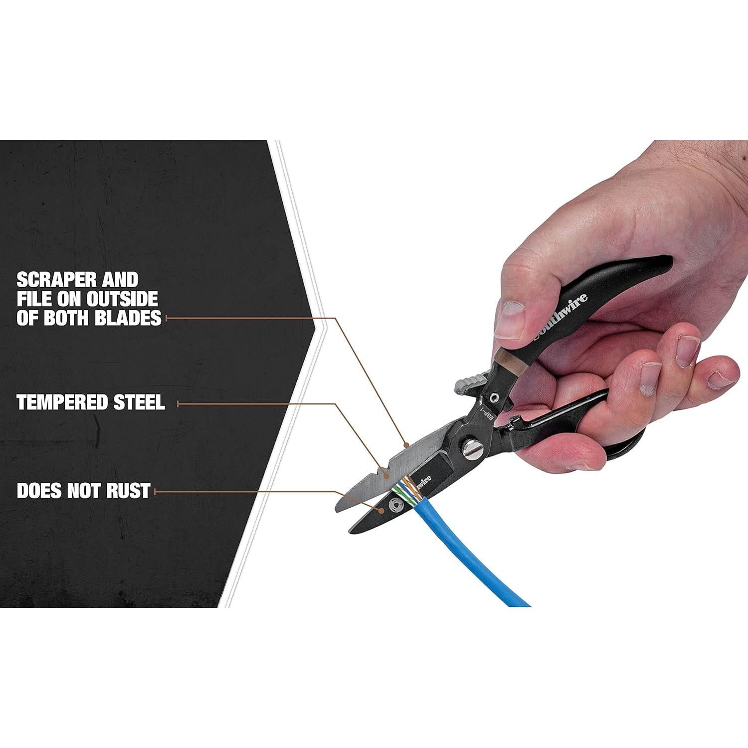 Tijeras de Electricista Southwire ESP-1 con Cuchilla Serrada