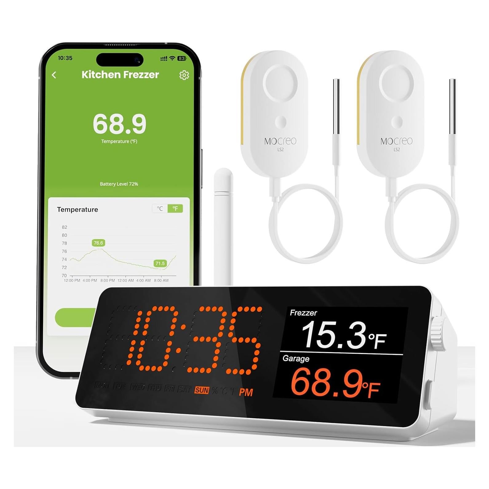 Termómetro Remoto WiFi MOCREO H5-PRO-LS2D con 2 Sensores