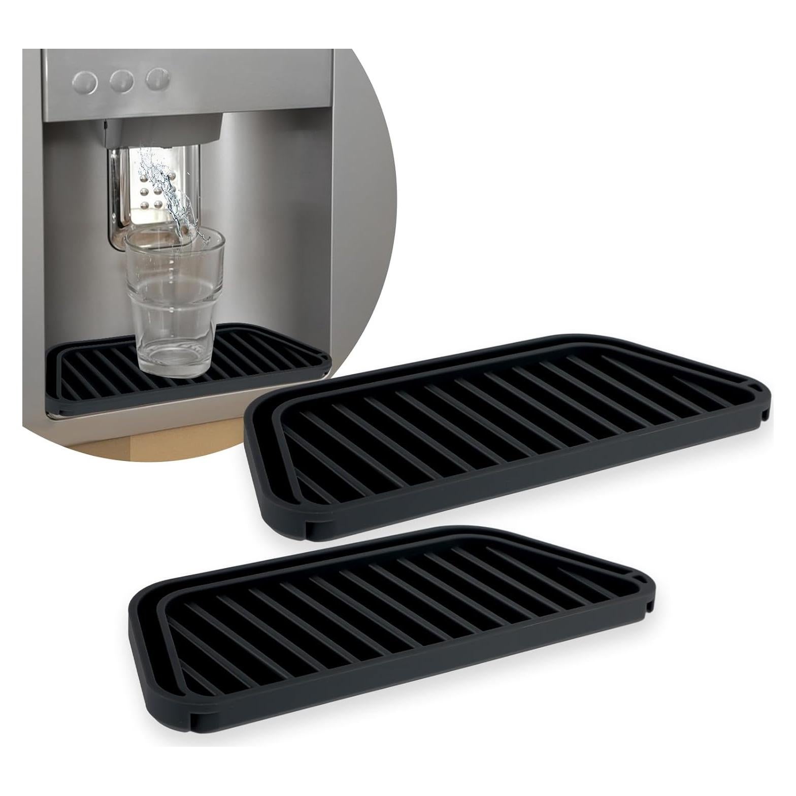 Receptor de Goteo de Silicona Andibro 2 Piezas Negro 21.2x8.1 cm