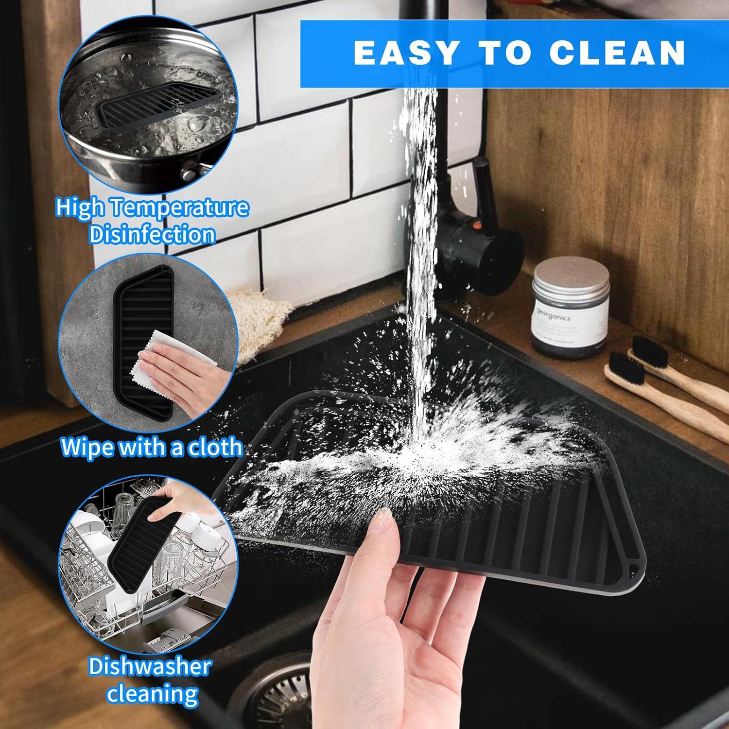 Receptor de Goteo de Silicona Andibro 2 Piezas Negro 21.2x8.1 cm