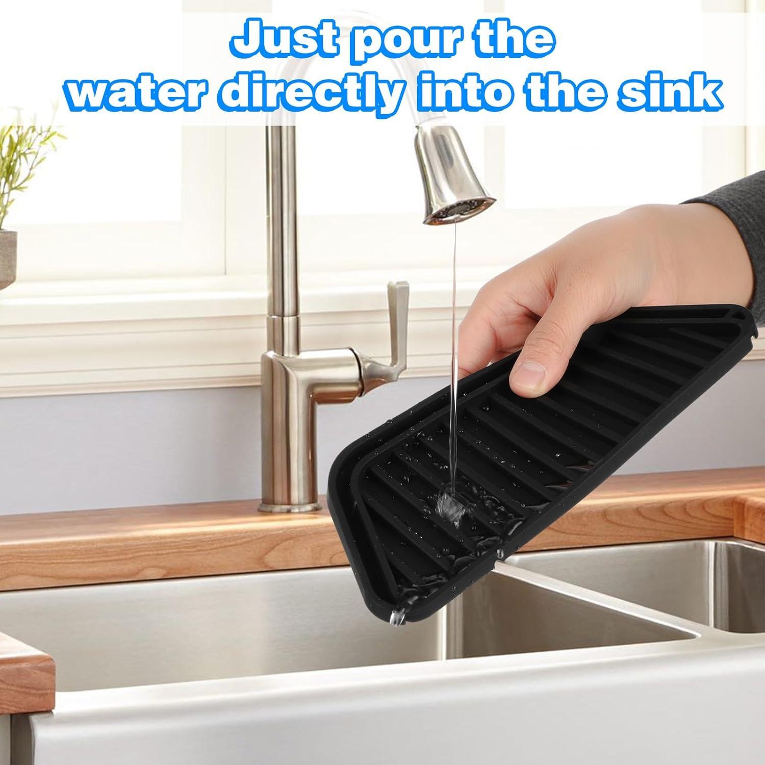 Receptor de Goteo de Silicona Andibro 2 Piezas Negro 21.2x8.1 cm