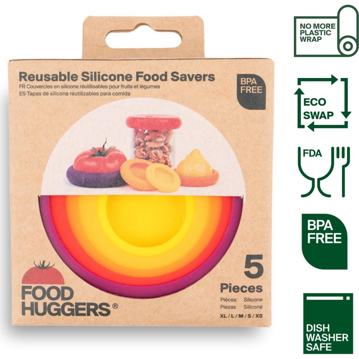 Food Huggers 5 Piezas Silicona Reutilizables para Alimentos