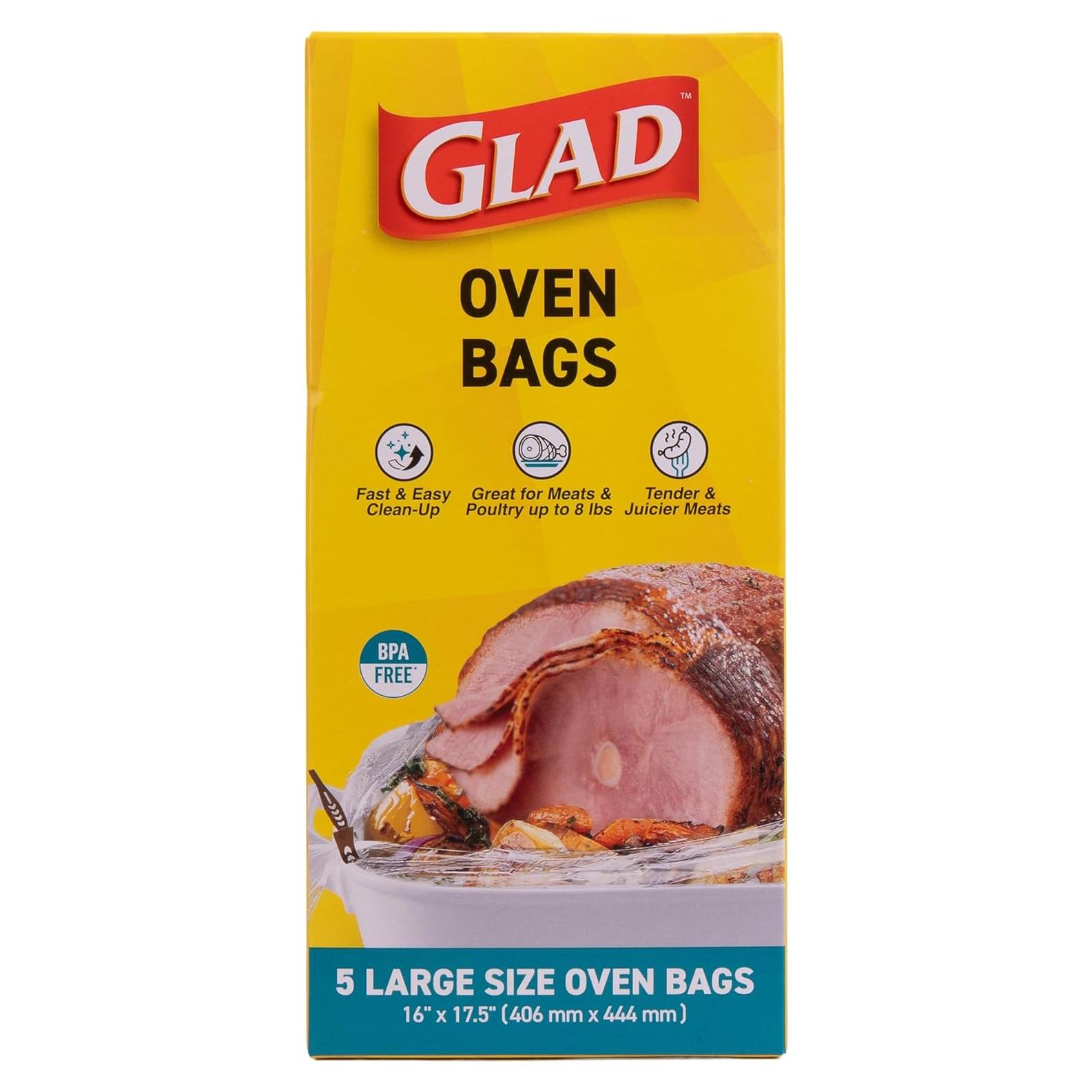 Bolsas de Horno Grande Glad - 5 Unidades 40.6x44.5 cm Sin BPA
