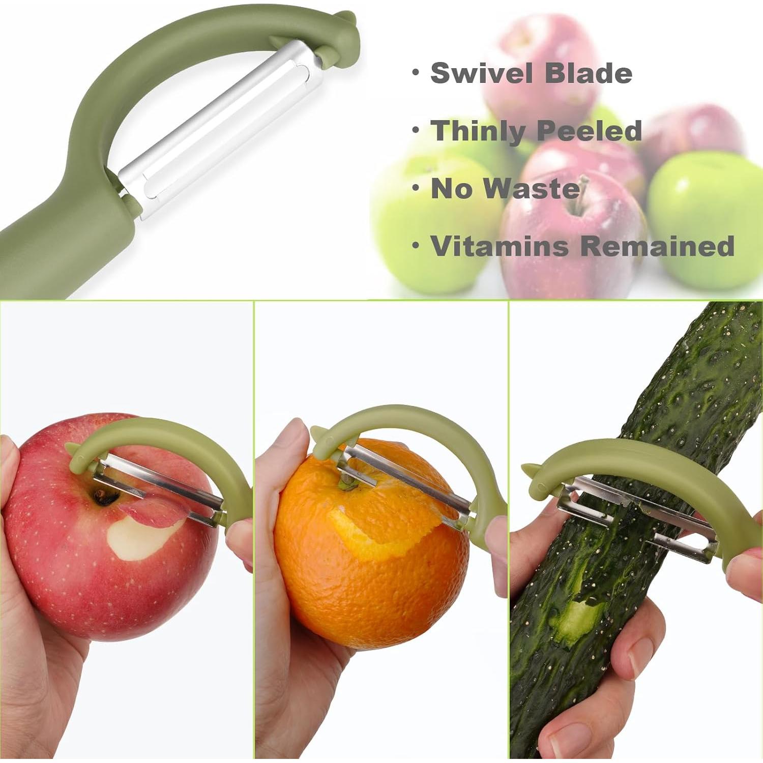 Cortador de Manzanas Aovchei 8 Cuchillas Acero Inoxidable 12 cm