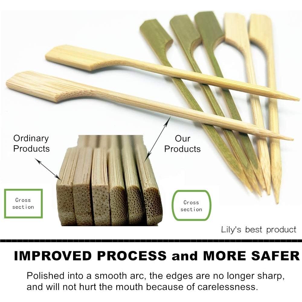 Palillos de Bambú HOPELF 8.89 cm para Cócteles y Aperitivos - 100 Unidades