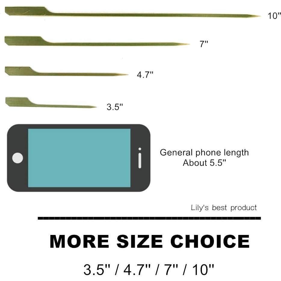 Palillos de Bambú HOPELF 8.89 cm para Cócteles y Aperitivos - 100 Unidades
