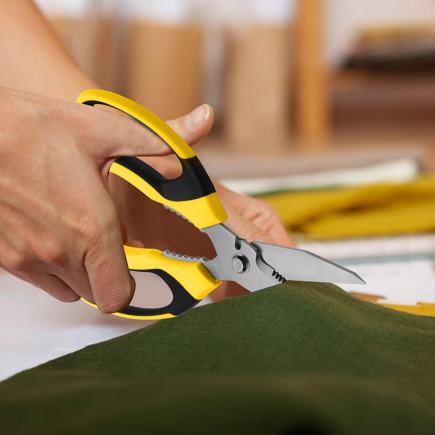 Tijeras Utilitarias BoFuYuan 20 cm Amarillo, Acero Inoxidable