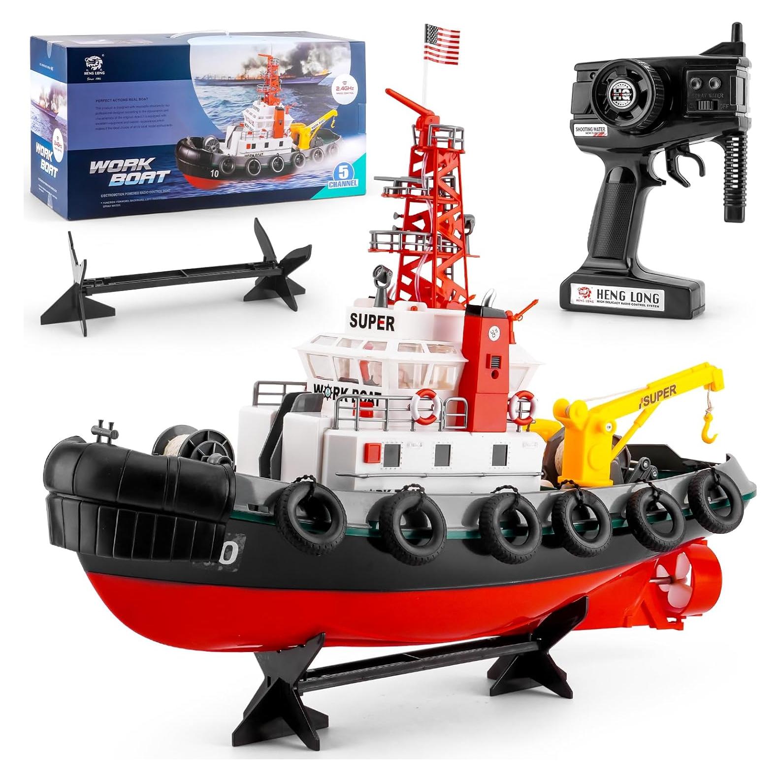 Barco RC de Rescate de Incendios HengLong 60x45x23cm