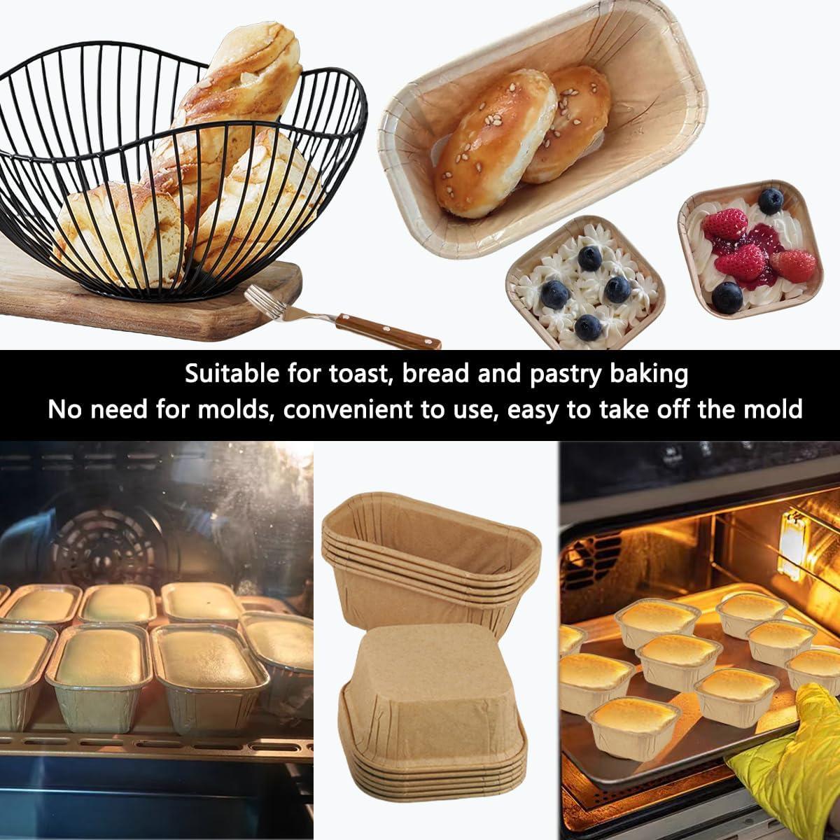 100 Moldes de Pan de Papel Desechables ICYHEY para Hornear