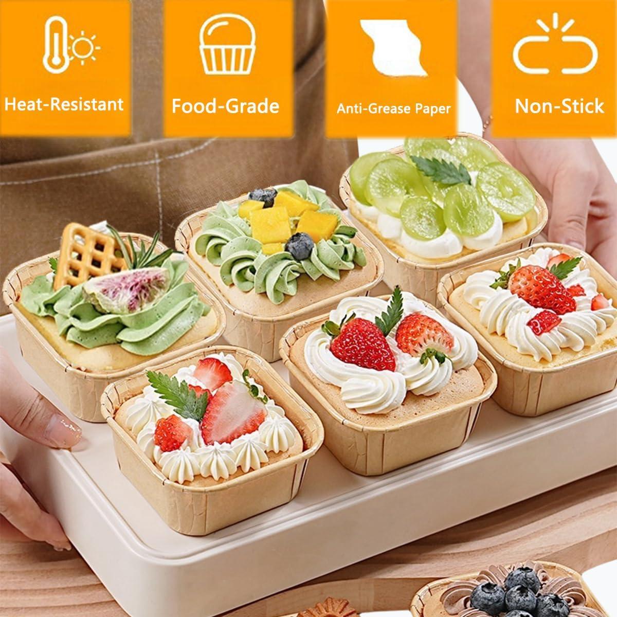 100 Moldes de Pan de Papel Desechables ICYHEY para Hornear