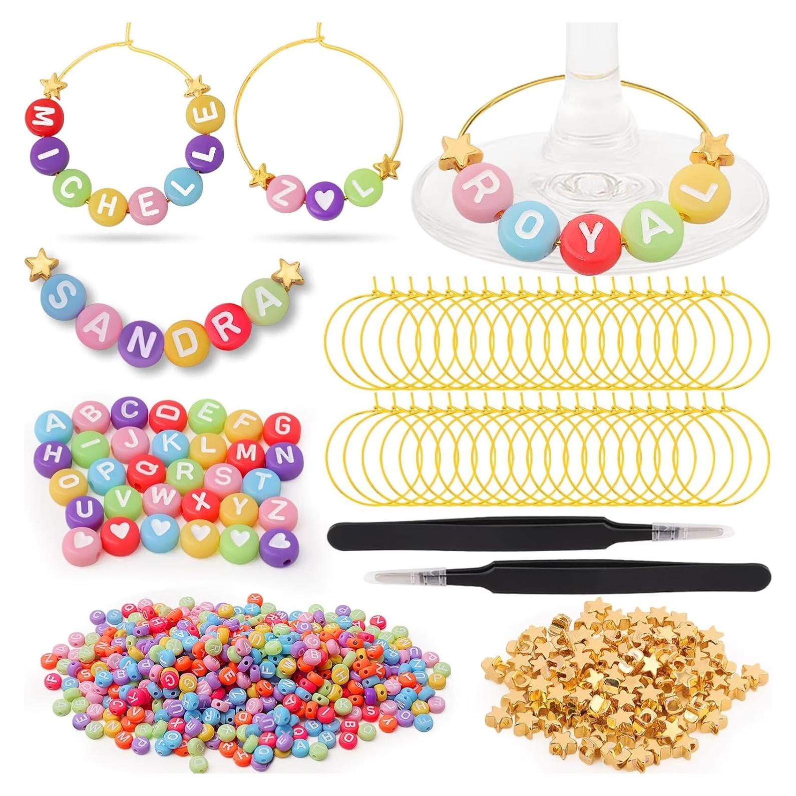 Kit de Encantos para Copas de Vino TMKEFFC - 810 Piezas Coloridas