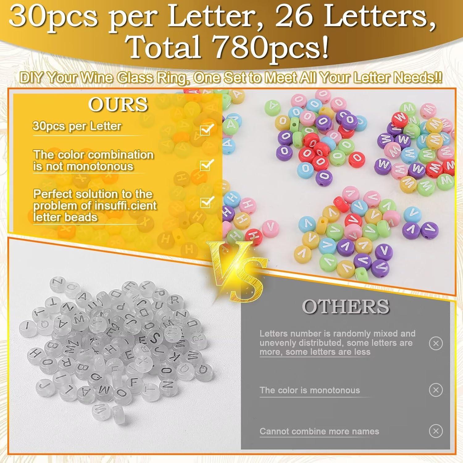 Kit de Encantos para Copas de Vino TMKEFFC - 810 Piezas Coloridas