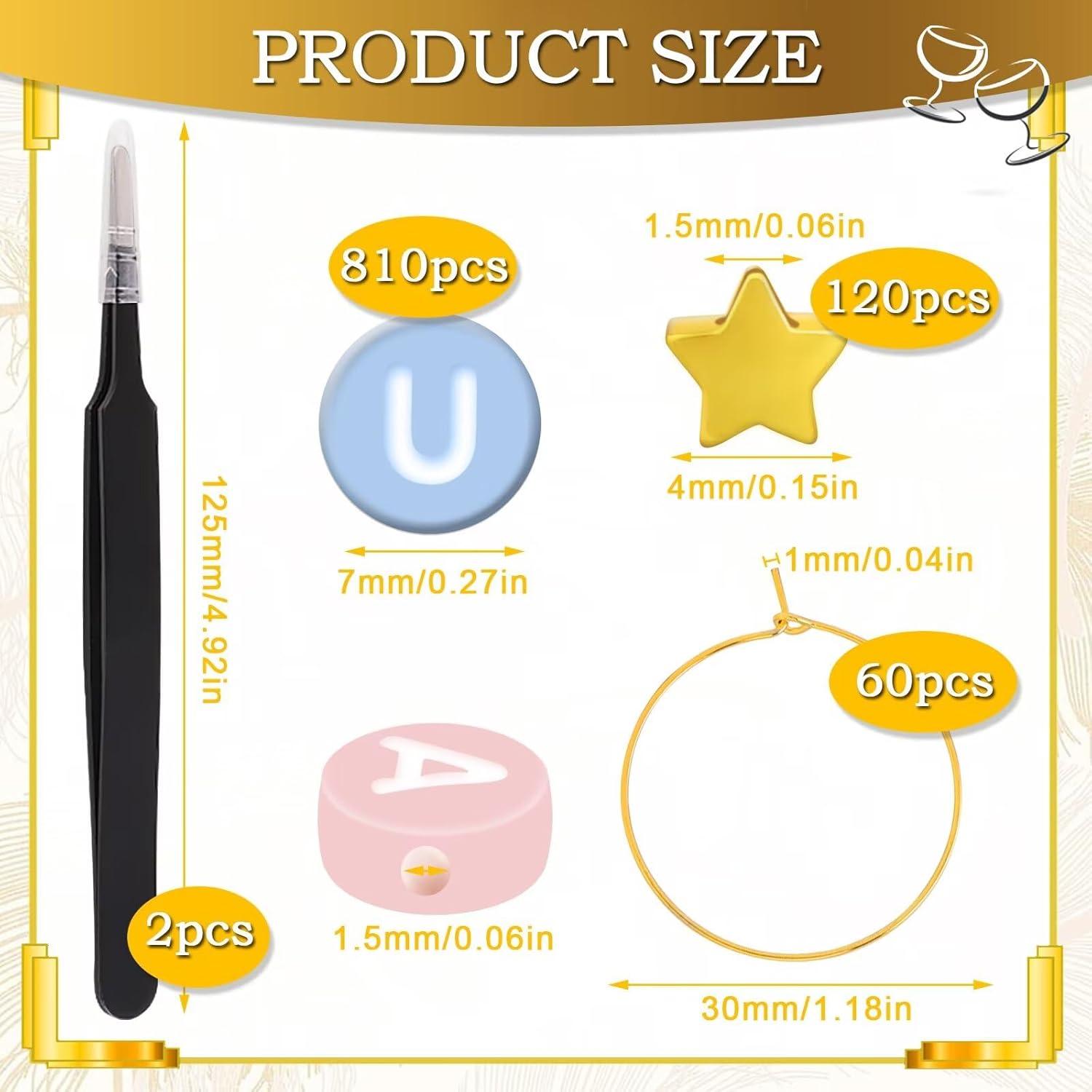 Kit de Encantos para Copas de Vino TMKEFFC - 810 Piezas Coloridas