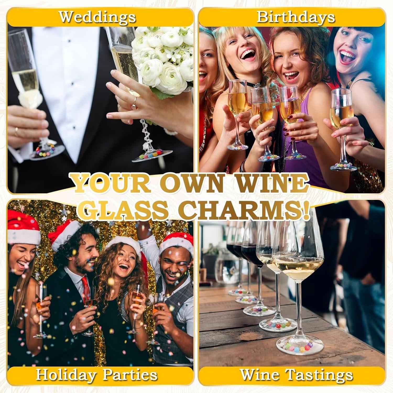 Kit de Encantos para Copas de Vino TMKEFFC - 810 Piezas Coloridas