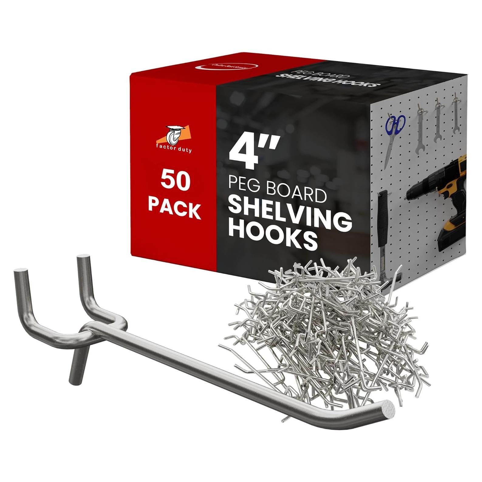 50 Ganchos para Tablero de Clavos 10.16 cm Acero Inoxidable