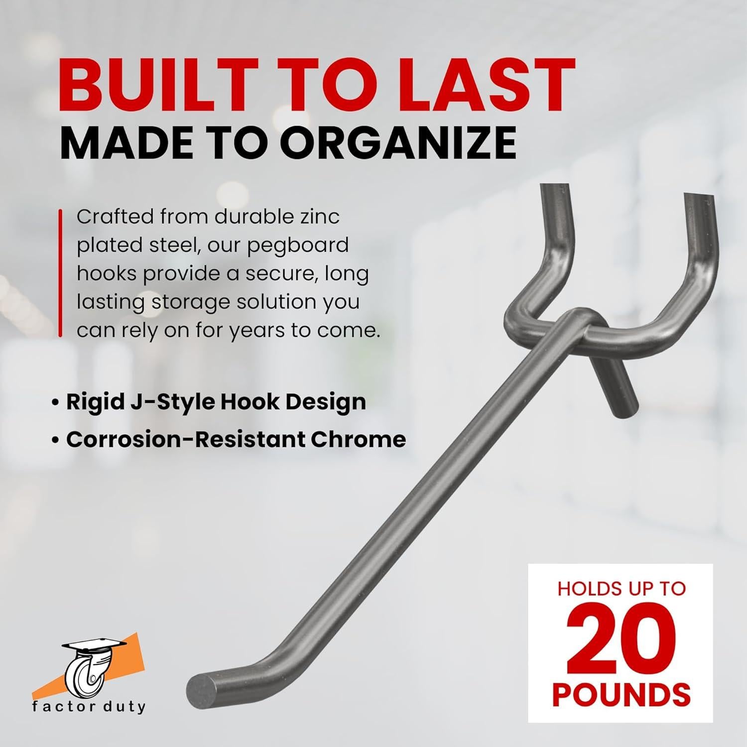 50 Ganchos para Tablero de Clavos 10.16 cm Acero Inoxidable